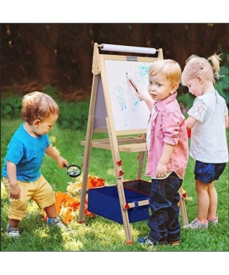 Art Easel for Kids Standing Kid's Art Easel Kids Easel with Magnetic Chalkboard & White Board Kids Art Easel with Paper Roll ...