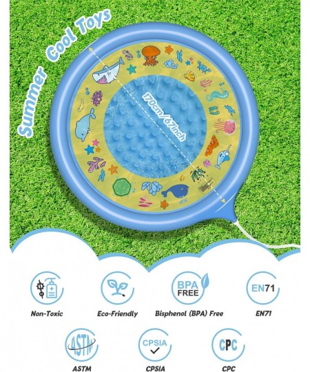 Inflatable Splash Pad 67 inches Sprinkler Play Mat Kids Sprinkler for Toddlers Outdoor Water Toys Children Gift for Boys Girl...