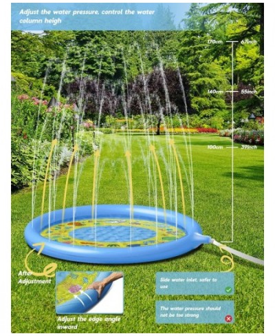 Inflatable Splash Pad 67 inches Sprinkler Play Mat Kids Sprinkler for Toddlers Outdoor Water Toys Children Gift for Boys Girl...