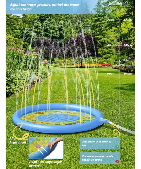 Inflatable Splash Pad 67 inches Sprinkler Play Mat Kids Sprinkler for Toddlers Outdoor Water Toys Children Gift for Boys Girl...