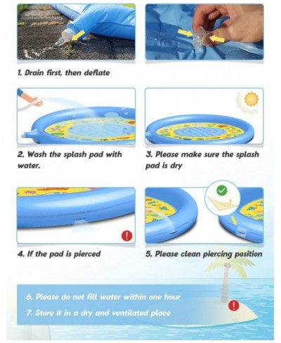 Inflatable Splash Pad 67 inches Sprinkler Play Mat Kids Sprinkler for Toddlers Outdoor Water Toys Children Gift for Boys Girl...