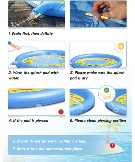 Inflatable Splash Pad 67 inches Sprinkler Play Mat Kids Sprinkler for Toddlers Outdoor Water Toys Children Gift for Boys Girl...