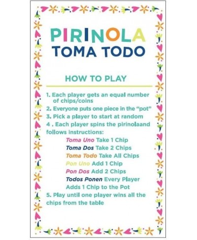 Toma Todo Pirinola Mexicana Spinner Mexican Wood Spinning Top Game. Perfect for Mexican Fiesta Themed Party Board Games Cinco...