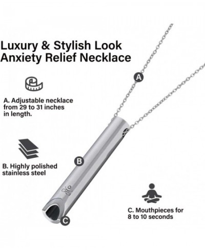 Anxiety Necklace Stress Relief Breathing Necklace Meditation with Cable Chain $29.34 - Kids' Dress-Up Accessories