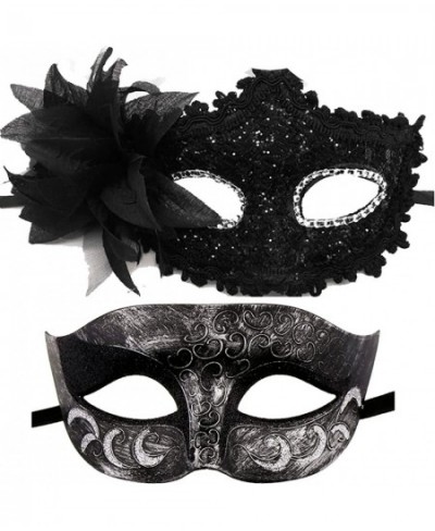 Rhinestone Rose Women Men Mask for Couples Mardi Gras $23.27 - Kids' Dress-Up Accessories