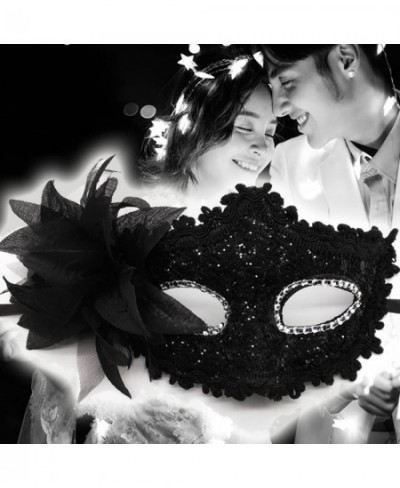 Rhinestone Rose Women Men Mask for Couples Mardi Gras $23.27 - Kids' Dress-Up Accessories