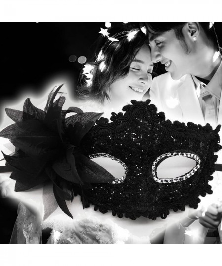 Rhinestone Rose Women Men Mask for Couples Mardi Gras $23.27 - Kids' Dress-Up Accessories