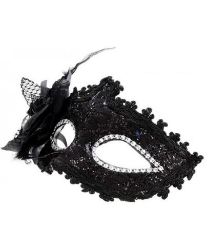 Rhinestone Rose Women Men Mask for Couples Mardi Gras $23.27 - Kids' Dress-Up Accessories