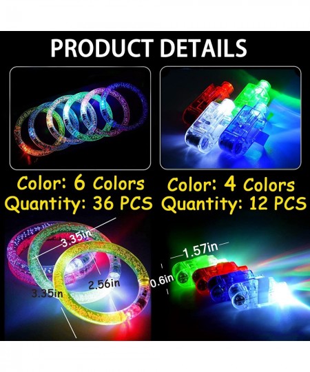 LED Bracelets Set 36 Pack 6 Color Glow Stick Bracelets Glow in The Dark Party Supplies Favors Glow Accessory for Neon Party F...