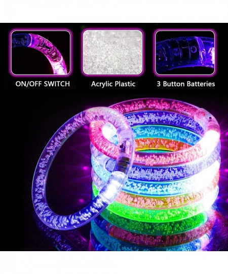 LED Bracelets Set 36 Pack 6 Color Glow Stick Bracelets Glow in The Dark Party Supplies Favors Glow Accessory for Neon Party F...