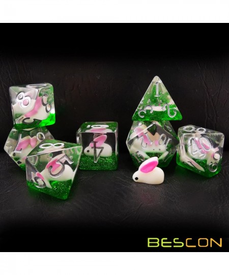 Bescon Oversized DND Animal Dice Set of Rabbit Giant 7pcs Rabbit Polyhedral D&D Dice Set Big Sized Dungeons and Dragons Dice ...