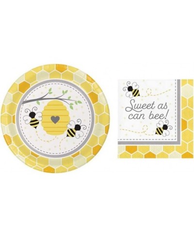 Bumblebee Baby Dinner Plates (16) and Sweet as Can Bee Luncheon Napkin (16) Bundle $30.96 - Kids' Party Tableware