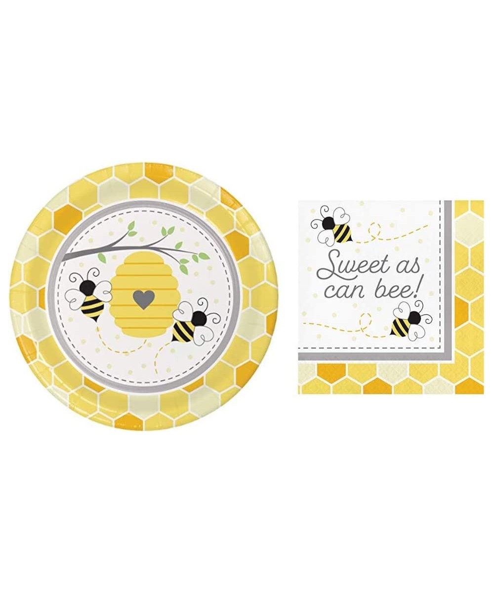 Bumblebee Baby Dinner Plates (16) and Sweet as Can Bee Luncheon Napkin (16) Bundle $30.96 - Kids' Party Tableware