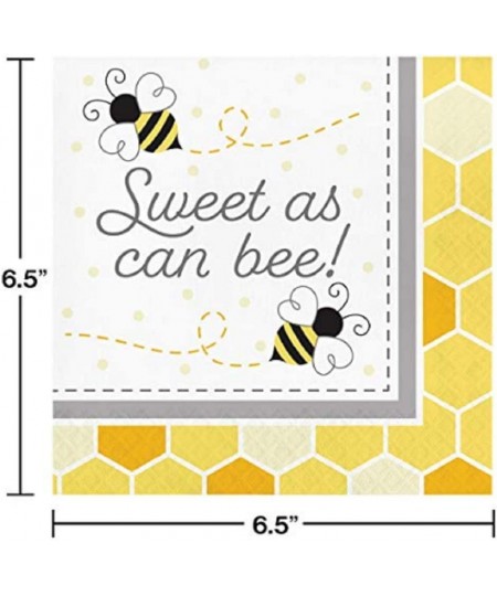 Bumblebee Baby Dinner Plates (16) and Sweet as Can Bee Luncheon Napkin (16) Bundle $30.96 - Kids' Party Tableware