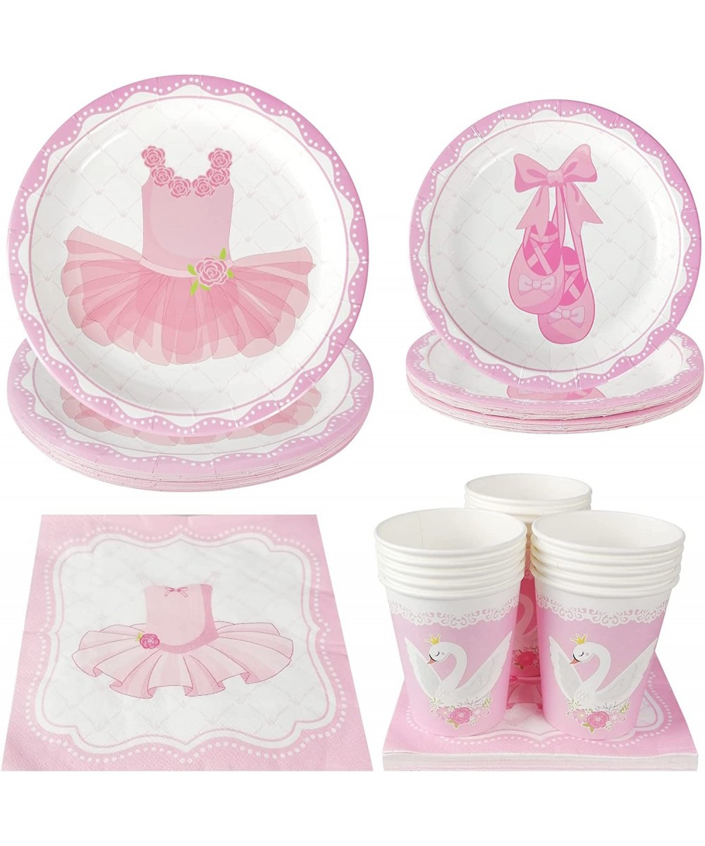 Ballerina Party Pack Serves 16 Guest -Including Dinner Plates Luncheon Napkins and Cups Supply Tableware Set Kit for Dancing ...