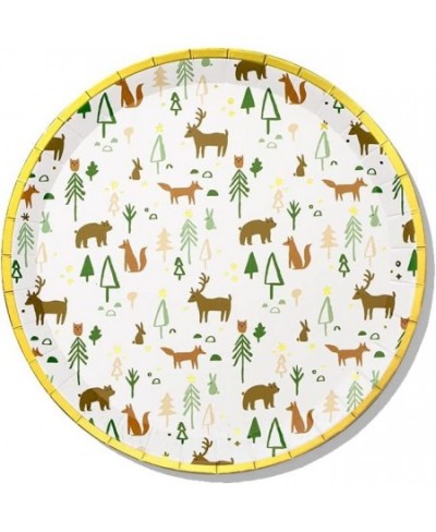 Woodland Theme Plates Large (Set of 10) - Baby Shower Deer Plates Woodland Baby Shower Plates Woodland Creatures Party Suppli...