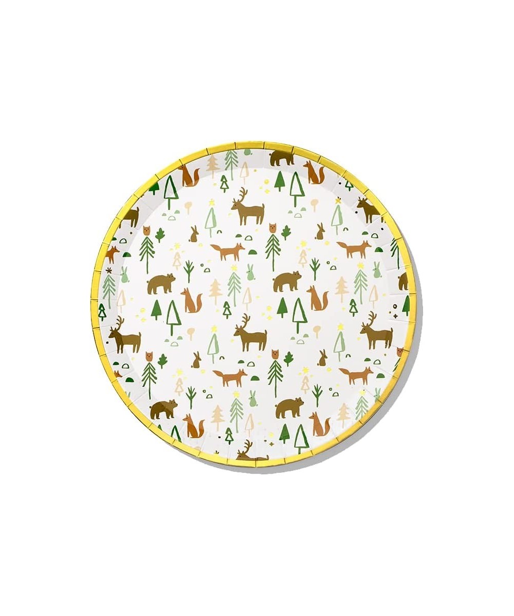 Woodland Theme Plates Large (Set of 10) - Baby Shower Deer Plates Woodland Baby Shower Plates Woodland Creatures Party Suppli...