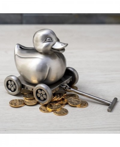 Animal Money Box Creative Coin Piggy Bank Cute Duck with Rotatable Wheel Piggy Bank Metal Crafts Children's Gifts Personalise...