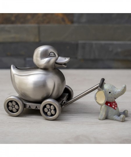 Animal Money Box Creative Coin Piggy Bank Cute Duck with Rotatable Wheel Piggy Bank Metal Crafts Children's Gifts Personalise...