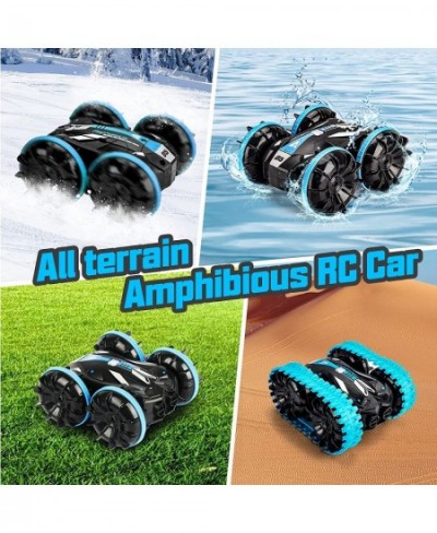 RC Boat Toys for Boys 6 7 8 9 10+ Water and Land Amphibious Remote Control Car 2.4G 4WD RC Vehicle Toys with Replaceable Tire...