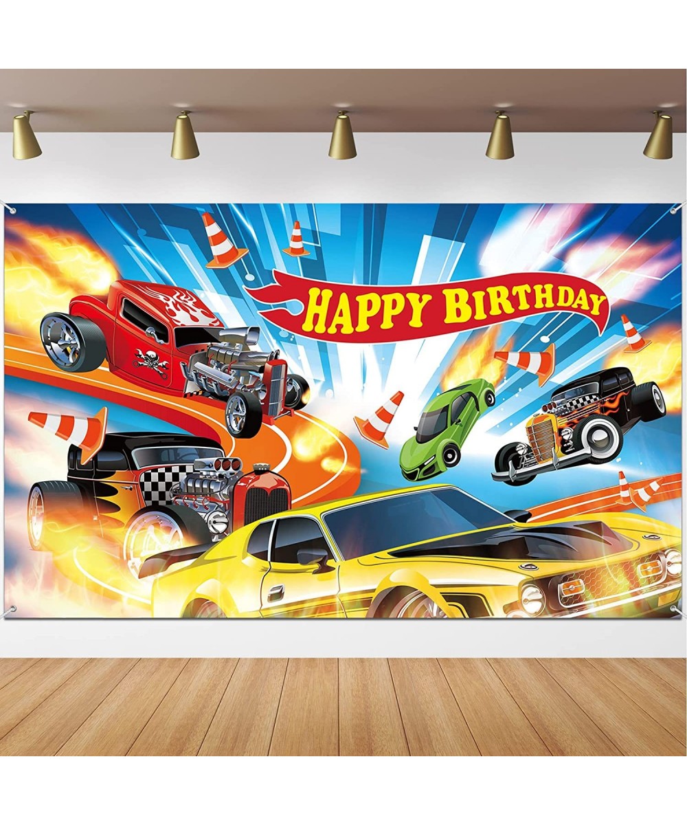 Hot Car Birthday Party Decorations Hot Race Car Birthday Party Backdrop Banner Background for Boys Birthday Supplies Racing C...