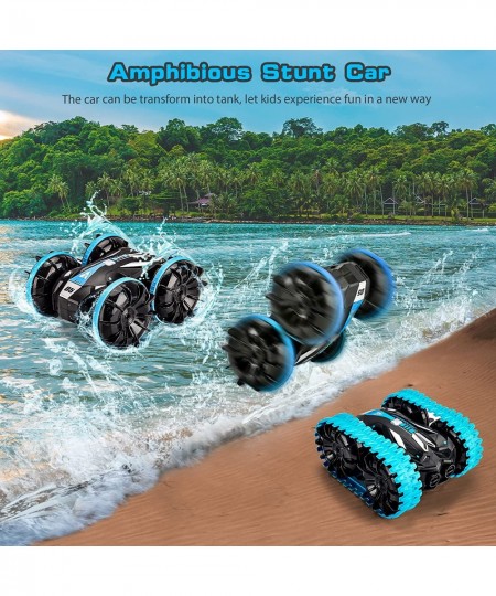 RC Boat Toys for Boys 6 7 8 9 10+ Water and Land Amphibious Remote Control Car 2.4G 4WD RC Vehicle Toys with Replaceable Tire...