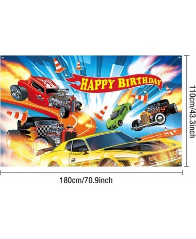 Hot Car Birthday Party Decorations Hot Race Car Birthday Party Backdrop Banner Background for Boys Birthday Supplies Racing C...