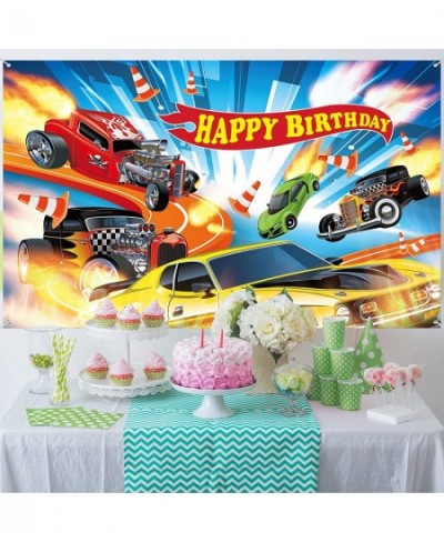 Hot Car Birthday Party Decorations Hot Race Car Birthday Party Backdrop Banner Background for Boys Birthday Supplies Racing C...