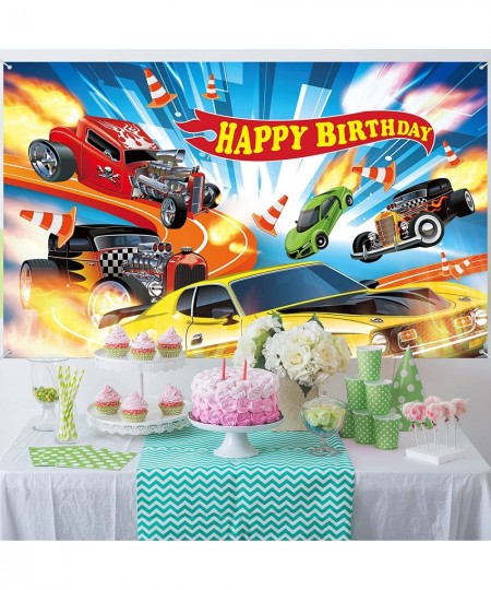 Hot Car Birthday Party Decorations Hot Race Car Birthday Party Backdrop Banner Background for Boys Birthday Supplies Racing C...