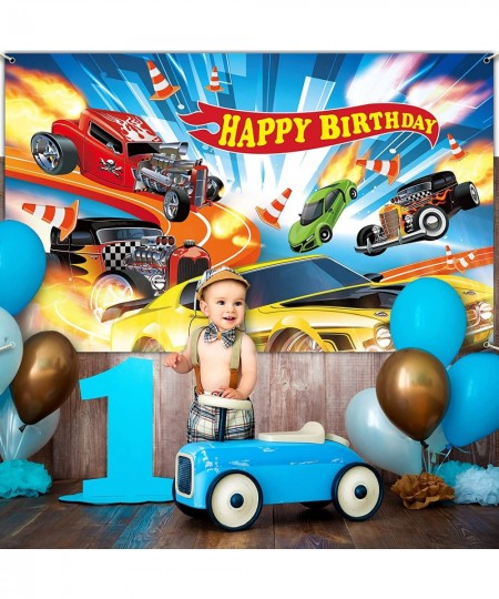 Hot Car Birthday Party Decorations Hot Race Car Birthday Party Backdrop Banner Background for Boys Birthday Supplies Racing C...