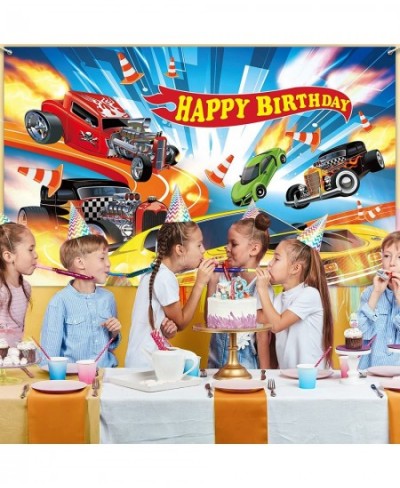 Hot Car Birthday Party Decorations Hot Race Car Birthday Party Backdrop Banner Background for Boys Birthday Supplies Racing C...