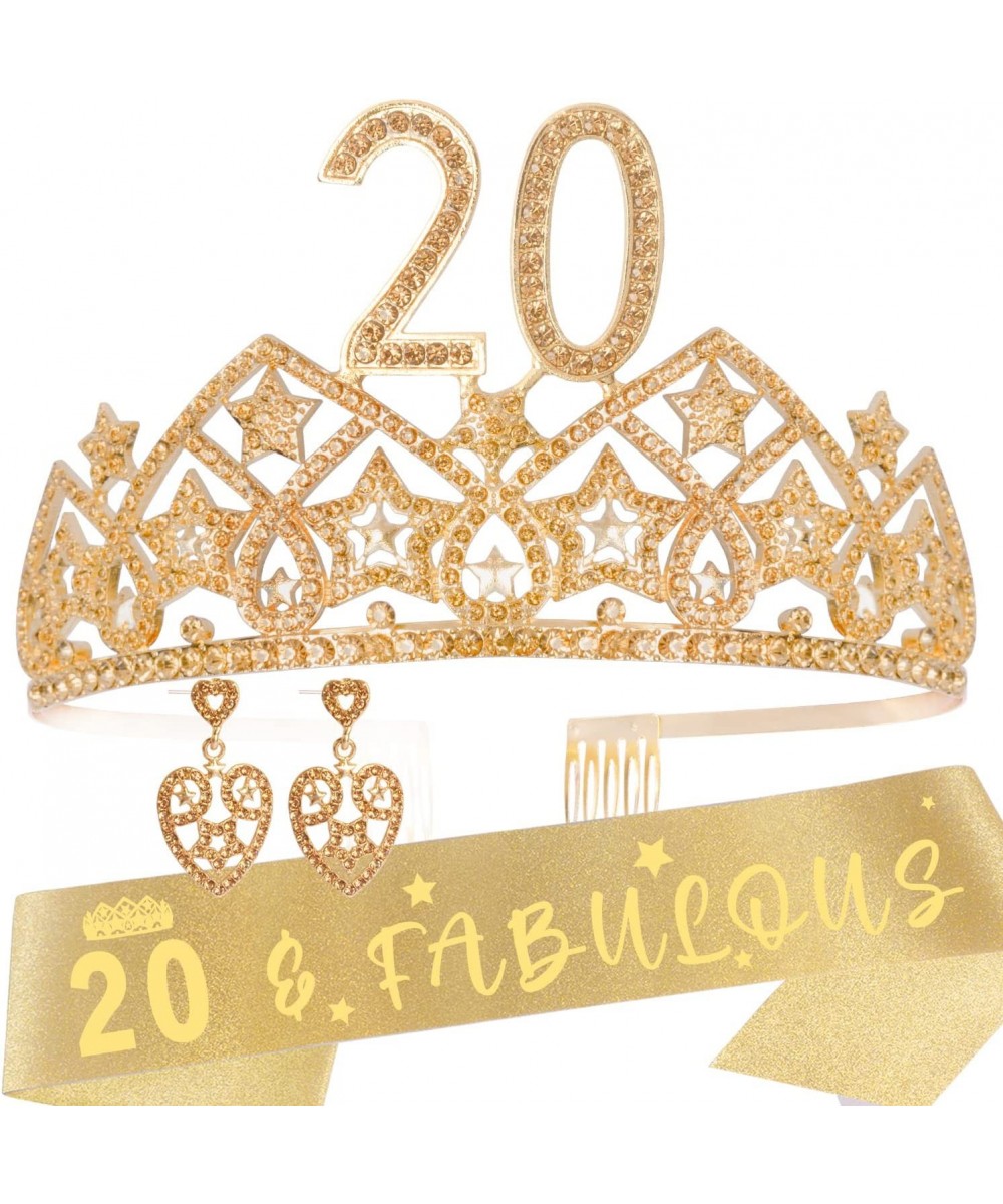 20th Birthday Gift for Girls 20th Birthday Tiara and Sash 20th Birthday Crown Birthday Gift for 20 Year Old Girl 20 & Fabulou...