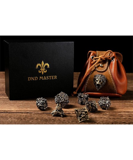 DNDMASTER Hollow Metal DND Dice Set - Unique Dragon Design Dice with Gift Dice Bag for Dungeons & Dragon Gaming Dice Set with...