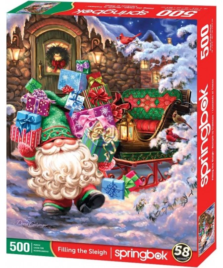 500 Piece Jigsaw Puzzle Filling The Sleigh - Made in USA $29.78 - Jigsaw Puzzles