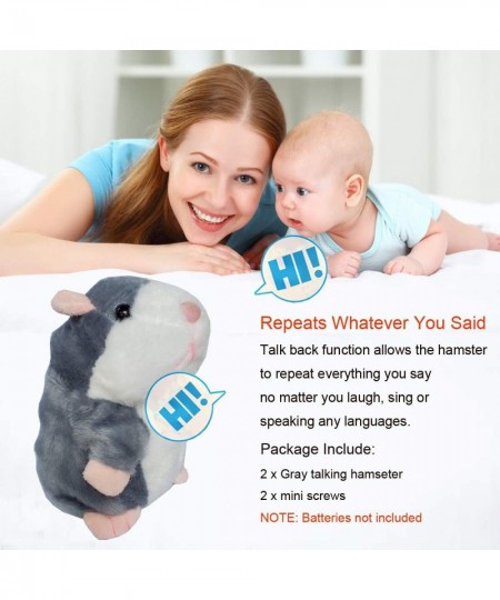 2 Pack Gray Talking Hamster Toy Animal Talking Toys Repeats What You Say Mimicry Pet Talking Record for Boys and Girls $28.31...