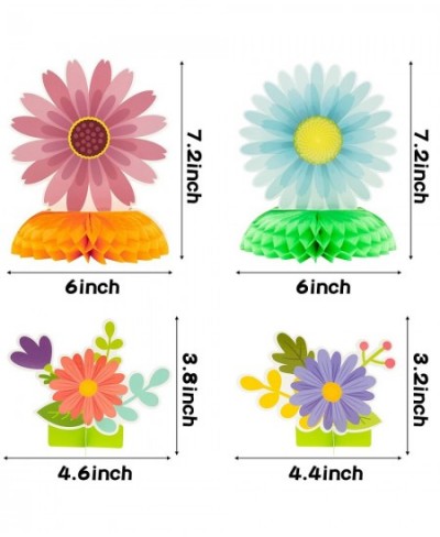 12Pcs Daisy Sunflower Honeycomb Centerpiece Table Toppers Springtime Flowers Table Decorations Colorful Gerbera Daisy Party S...