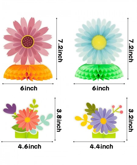 12Pcs Daisy Sunflower Honeycomb Centerpiece Table Toppers Springtime Flowers Table Decorations Colorful Gerbera Daisy Party S...