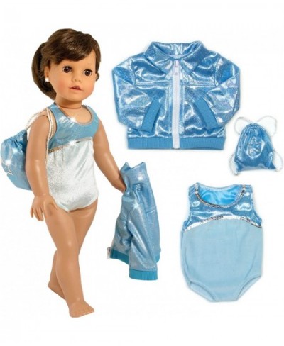 Gymnastics Leotard Jacket and Drawstring Bag Set for 18'' Dolls Aqua $28.48 - Dolls