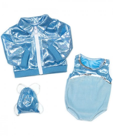 Gymnastics Leotard Jacket and Drawstring Bag Set for 18'' Dolls Aqua $28.48 - Dolls