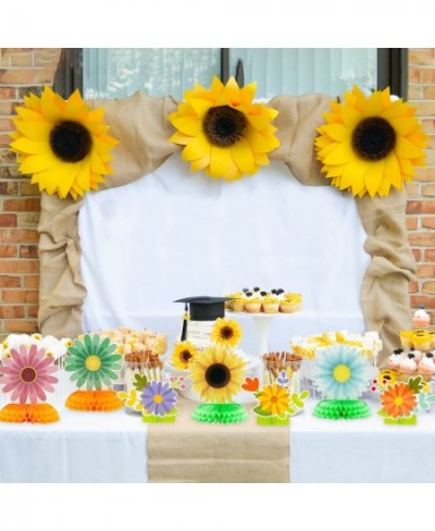 12Pcs Daisy Sunflower Honeycomb Centerpiece Table Toppers Springtime Flowers Table Decorations Colorful Gerbera Daisy Party S...