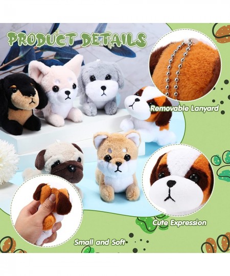 6 Pcs Puppy Dog Stuffed Animals Realistic Dog Plush Toys Bulk 4 Inch Cute Plush Puppy Dog Stuffed Animals for Christmas Tree ...