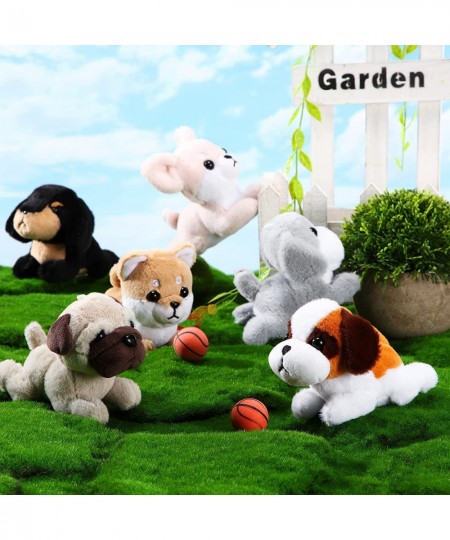 6 Pcs Puppy Dog Stuffed Animals Realistic Dog Plush Toys Bulk 4 Inch Cute Plush Puppy Dog Stuffed Animals for Christmas Tree ...