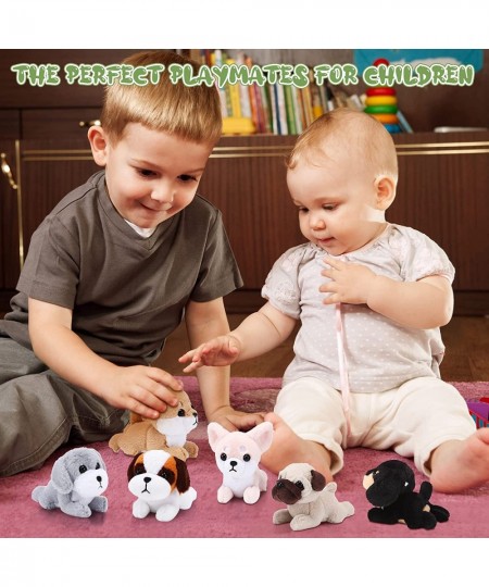 6 Pcs Puppy Dog Stuffed Animals Realistic Dog Plush Toys Bulk 4 Inch Cute Plush Puppy Dog Stuffed Animals for Christmas Tree ...