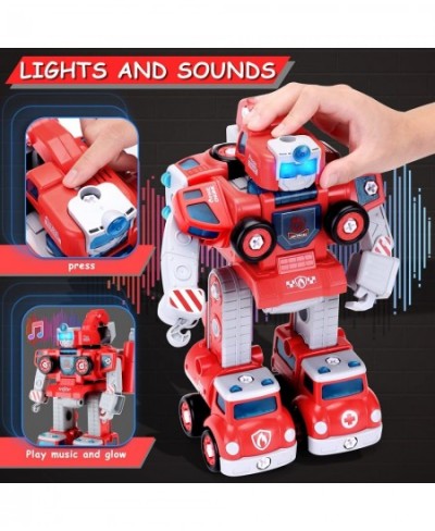 Firetruck Transformer for Boys Kids 3-5 Years Old 5 in 1 Building Set Toy Robot Toy for Toddler Ages 3 4 5 6 7 8 STEM Constru...