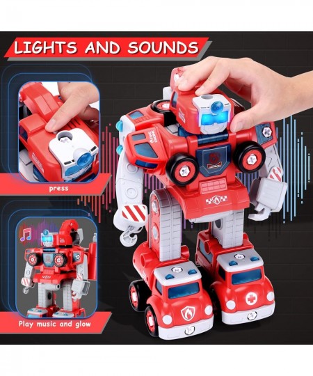 Firetruck Transformer for Boys Kids 3-5 Years Old 5 in 1 Building Set Toy Robot Toy for Toddler Ages 3 4 5 6 7 8 STEM Constru...