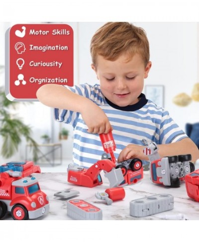 Firetruck Transformer for Boys Kids 3-5 Years Old 5 in 1 Building Set Toy Robot Toy for Toddler Ages 3 4 5 6 7 8 STEM Constru...