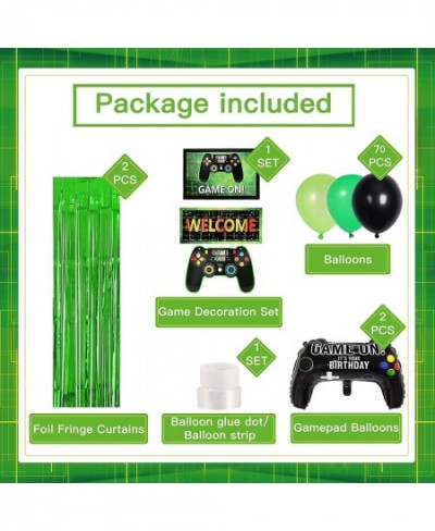 Video Game Party Supplies Gamer Birthday Decorations for Boys Including Green Black Balloons Garland Arch Kit Banner Hanging ...