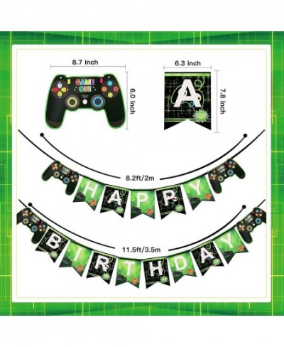 Video Game Party Supplies Gamer Birthday Decorations for Boys Including Green Black Balloons Garland Arch Kit Banner Hanging ...