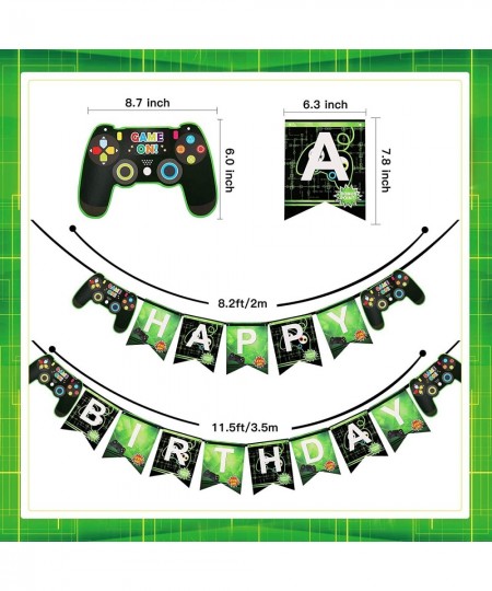 Video Game Party Supplies Gamer Birthday Decorations for Boys Including Green Black Balloons Garland Arch Kit Banner Hanging ...