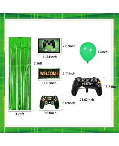 Video Game Party Supplies Gamer Birthday Decorations for Boys Including Green Black Balloons Garland Arch Kit Banner Hanging ...